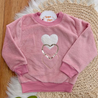 Conj. Casaco Três Corações e Calça de Pelinho - Rose